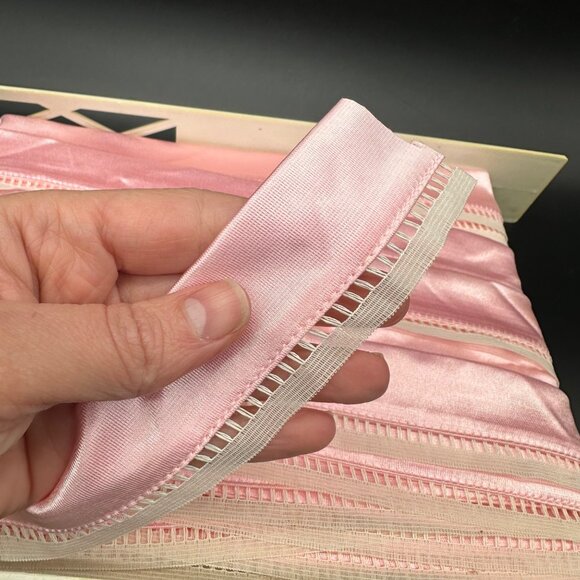 Vintage Pink Satin Ribbon Trim Edging Lingerie White Fabric Sewing Crafting READ - Picture 4 of 9